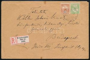 1915 Ajánlott levél 35f bérmentesítéssel Felsővizközről Budapestre