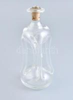 Üveg palack, II. Erzsébet királynő érmés dugóval, hibátlan. m: 19 cm