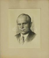 1939 Ék Sándor (1902-1975) (Alexander Keil néven): Hruscsov kőnyomat paszpartuban ceruzával szignálva 43x56cm