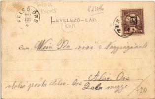 1901 Tusnádfürdő, Baile Tusnad; Sólyom-kő, vasútállomás, vonat / Falkenstein, Bahnstation / Piatra S...