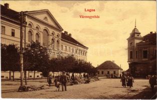 1915 Lugos, Lugoj; Vármegyeház, piac, üzlet / county hall, market, shop (EK)