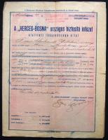 1924 Herceg Bosna biztosító biztosítási kötvény / INsurance bond