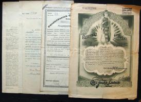 1912-41 2 db biztosítási irat + 2 egyéb okmány / 2 insurance documents + 2 other