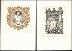 Vén Zoltán: Kisgaléria. 15 db jelzett rézkarc mappában. Sorszámozott, jelzettek 022/150, 12x9,5 cm K...