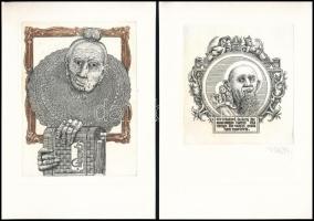 Vén Zoltán: Kisgaléria. 15 db jelzett rézkarc mappában. Sorszámozott, jelzettek 022/150, 12x9,5 cm K...