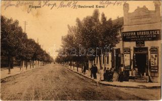 1915 Focsani, Foksány; Boulevard Karol / street view, shop of Stefan Barbulescu (EK)