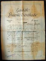 1914 Gazdák Biztosítási Szövetsége nagyalakú biztosítási kötvény / Insurance document 50x60 cm