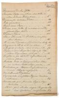 XVIII. sz. vége-XIX. sz. eleje, egyházi / nemesi könyvtár részletes jegyzéke, 3 kézzel írt oldal, címerrel és monogrammal ellátott vízjeles papíron