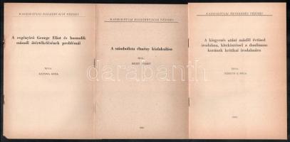 1964-1965 Vegyes, kandidátusi disszertáció tételei tétel, 5 db