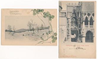 12 db RÉGI külföldi és motívum képeslap vegyes minőségben / 12 pre-1945 non-Hungarian and motive pos...