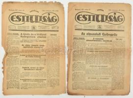 1917 Az Esti Újság XXII. évfolyamának 131. száma, címlapon a gyöngyösi tűzvész