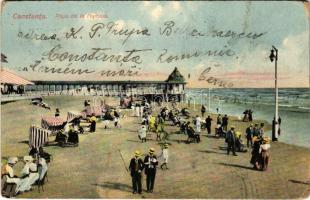 1913 Constanta, Konstanza; Plaja de la Mamaia / beach (worn corners)