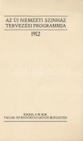 Az uj Nemzeti Színház tervezési programja. Bp. 1912, Vallás-és Közoktatásügyi Miniszter , 12 p + Ren...