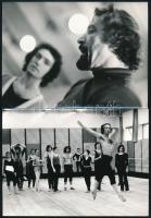 cca 1970-1980 Balettpróba (Markó Iván), 2 db fotó, Mezey Béla pecséttel jelzett felvételei, 18x13 cm