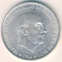 Spanyolország 1966(67). 100P Ag "Caudillo" T:2