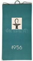 1956 Medimpex falinaptár, Domján József fametszeteivel illusztrálva, angol nyelvű, 40x22 cm
