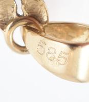 Arany (Au) 14K életfa függő, jelzett, h: 2,5×1,6 cm, nettó: 0,9 g