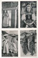 Sztána és Magyarvista - 7 db régi erdélyi népviseletes képeslap kitűnő állapotban / Stana and Vista - 7 pre-1945 Transylvanian folklore postcards in excellent condition