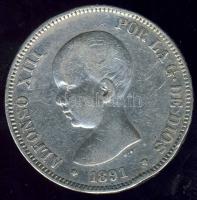 Spanyolország 1891. 5P Ag XIII.Alfonz T:3 ph