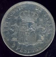 Spanyolország 1898. 5P Ag XIII.Alfonz T:3 ph.