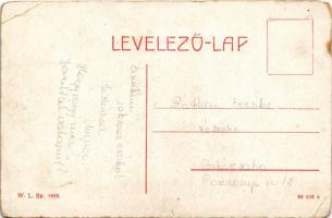 Petrozsény, Petrosani; Kossuth Lajos utca, Halász és Klein üzlete. W.L. 1682. / street view with sho...