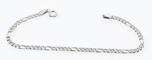 Ezüst(Ag) figaro karkötő, jelzett, h: 18 cm, nettó: 2,8 g