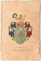 A jákfai Velekey család címere. Kézzel festett, merített papíron. 32x44 cm