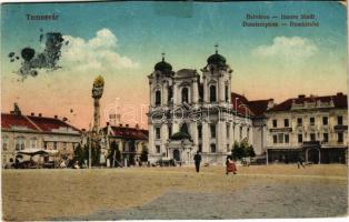 Temesvár, Timisoara; Belváros, Dómtemplom, piac / church, market (vágott / cut)