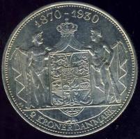 Dánia 1930. 2K Ag "Király 60. születésnapja" T:2