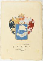A falvai Karda család címere. Kézzel festett, merített papíron. 32x44 cm