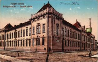 1916 Karánsebes, Caransebes; Polgári iskola / Bürgerschule / Scoala civila / school