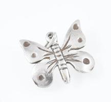 Ezüst(Ag) pillangó függő, jelzés nélkül, 1,6×1,5 cm, nettó: 1,1 g