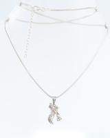 Ezüst(Ag) kígyó nyaklánc Poszeidón medállal, jelzett, állítható h: 45-50 cm, 2,5×1,5 cm, nettó: 7,5 ...