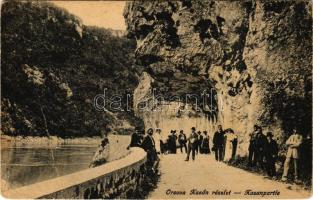 Orsova, Kazán-szoros. Vasúti levelezőlapárusítás 22. sz. 1918. / Kasanpartie / Cazane / gorge (fa)