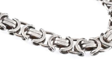 Ezüst(Ag) masszív király karkötő, jelzett, h: 20 cm, nettó: 25,8 g