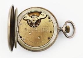 Mysteria ezüst (Ag) tokos zsebóra. Sérült zománc számlappal, mutató nélkül, nem működik d: 50 mm