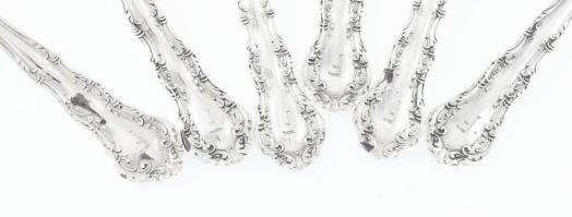 Ezüst(Ag) mokkás kanál, 6 db, jelzett, h: 9,8 cm, nettó: 51,7 g