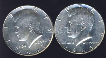 USA 1967. 1/2$ (2x) Ag "Kennedy" T:2,2/2+