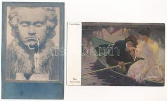 23 db RÉGI művész motívum képeslap / 23 pre-1945 art motive postcards