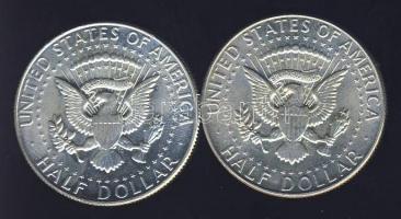 USA 1967. 1/2$ (2x) Ag "Kennedy" T:1/2