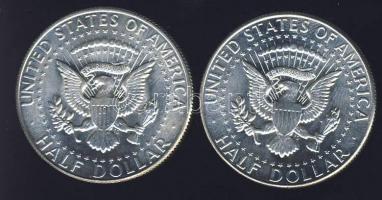 USA 1967. 1/2$ (2x) Ag "Kennedy" T:1/2+