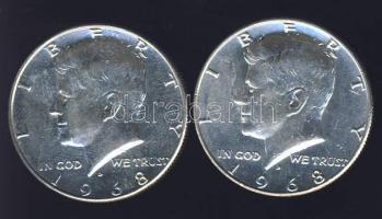 USA 1968D 1/2$ (2x) Ag "Kennedy" T:1/2,2
