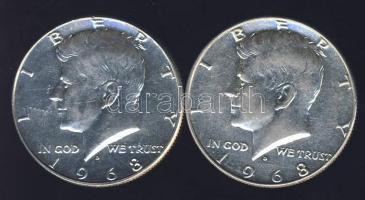 USA 1968D 1/2$ (2x) Ag "Kennedy" T:2