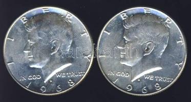 USA 1968D 1/2$ (2x) Ag "Kennedy" T:1/2