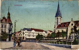 1915 Kaposvár, utca, templom, Erzsébet szálló (Rb)