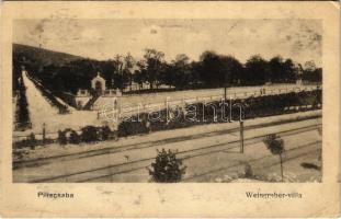 1926 Piliscsaba, Weingruber villa, vasúti sínek. Wézel Mór kiadása (Rb)