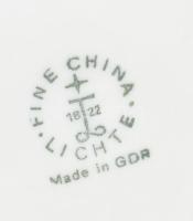 3 db söröskorsó, porcelán, Hollóházi és Lichte GDR, egy ón fedéllel, jelzett, kis kopásokkal, m: 12-...