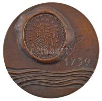 1989. Budafok alapításának 25. évfordulójára kétoldalas bronz emlékérem (81mm) T:1- folt