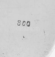 Ezüst(Ag) levélmintás kávéskanál, jelzett, h: 11 cm, nettó: 74,9 g