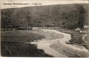 Mezőlaborc, Medzilaborce; Vasúti híd / railway bridge (EK) + MEZŐ-LABORCZ-S.A. ÚJHELY 51. SZ. vasúti mozgóposta